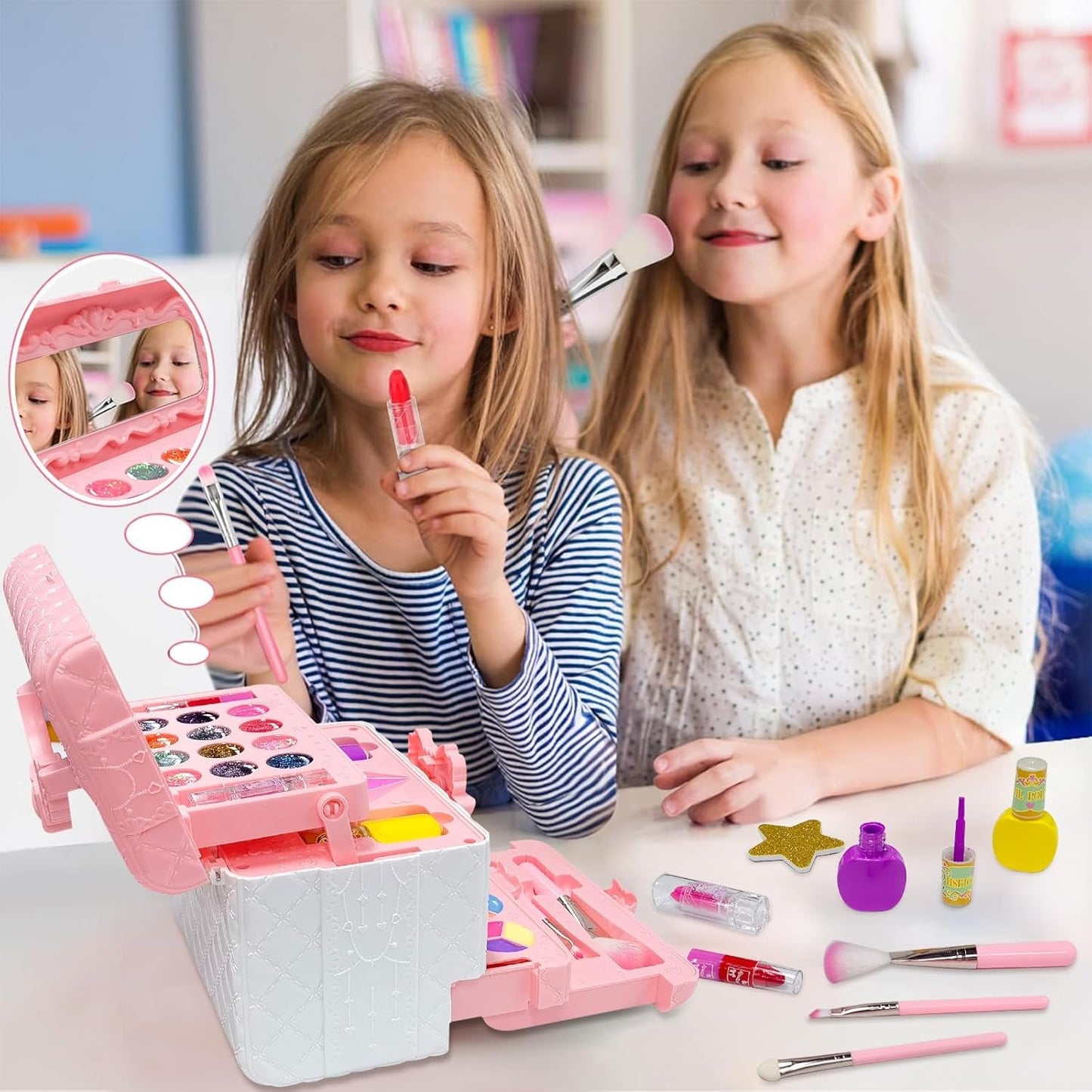 👧💅 KIT DE MAQUILLAJE PARA NIÑA: ¡LA MANERA MÁS DIVERTIDA DE JUGAR Y SENTIRTE COMO UNA PRINCESA! 🎀💖