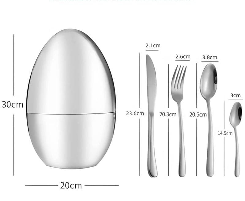 SET DE CUBIERTOS X 24 PIEZAS đ DISEĂO ORIGINAL EN FORMA DE HUEVO đł.