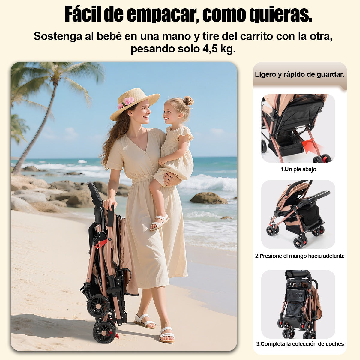 Mini Go Flex |Coche Paseador Plegable para Bebé con Parasol