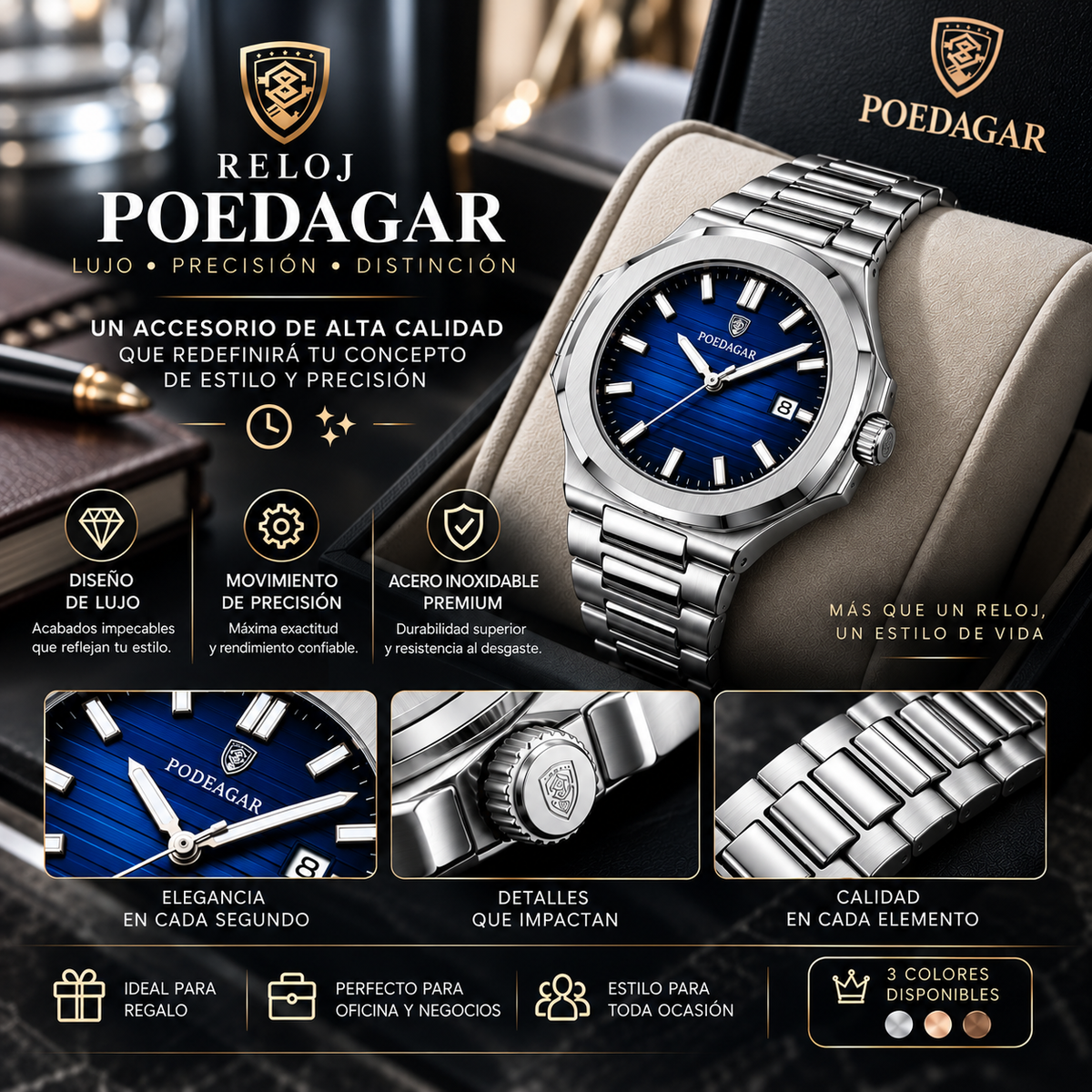 RELOJ POEDAGAR: UN ACCESORIO DE ALTA CALIDAD QUE REDEFINIRÁ TU CONCEPTO DE ESTILO Y PRECISIÓN ⏱️✨