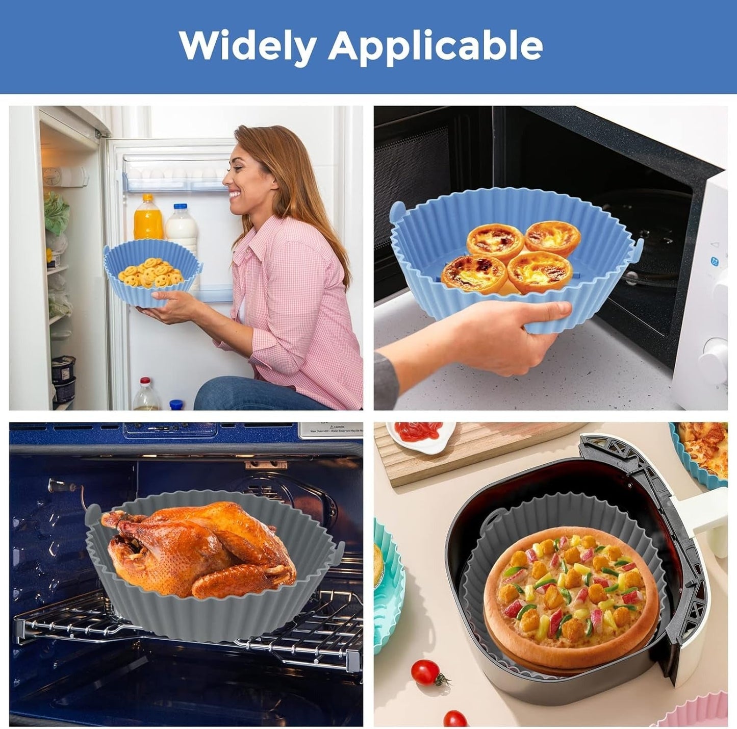 🍳 MOLDE EN SILICONA PARA FREIDORA DE AIRE 🥇 EL COMPLEMENTO PERFECTO PARA COCINAR SIN PREOCUPACIONES Y CUIDAR TU FREIDORA ⚡ - GRAVIFLY CO SAS