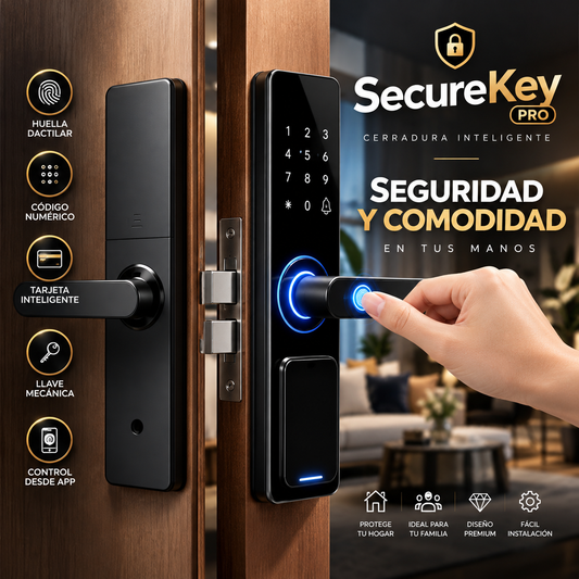 SecureKey Pro – Cerradura Inteligente con huella Dactilar y codigo