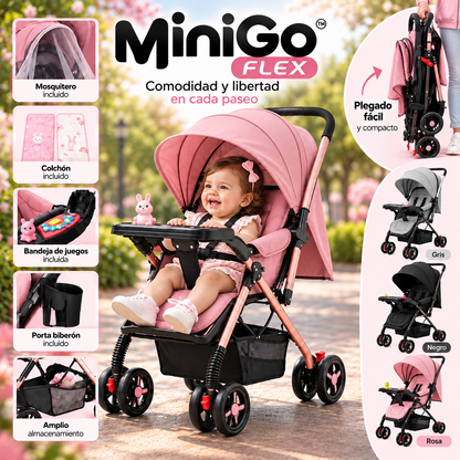 Mini Go Flex |Coche Paseador Plegable para Bebé con Parasol