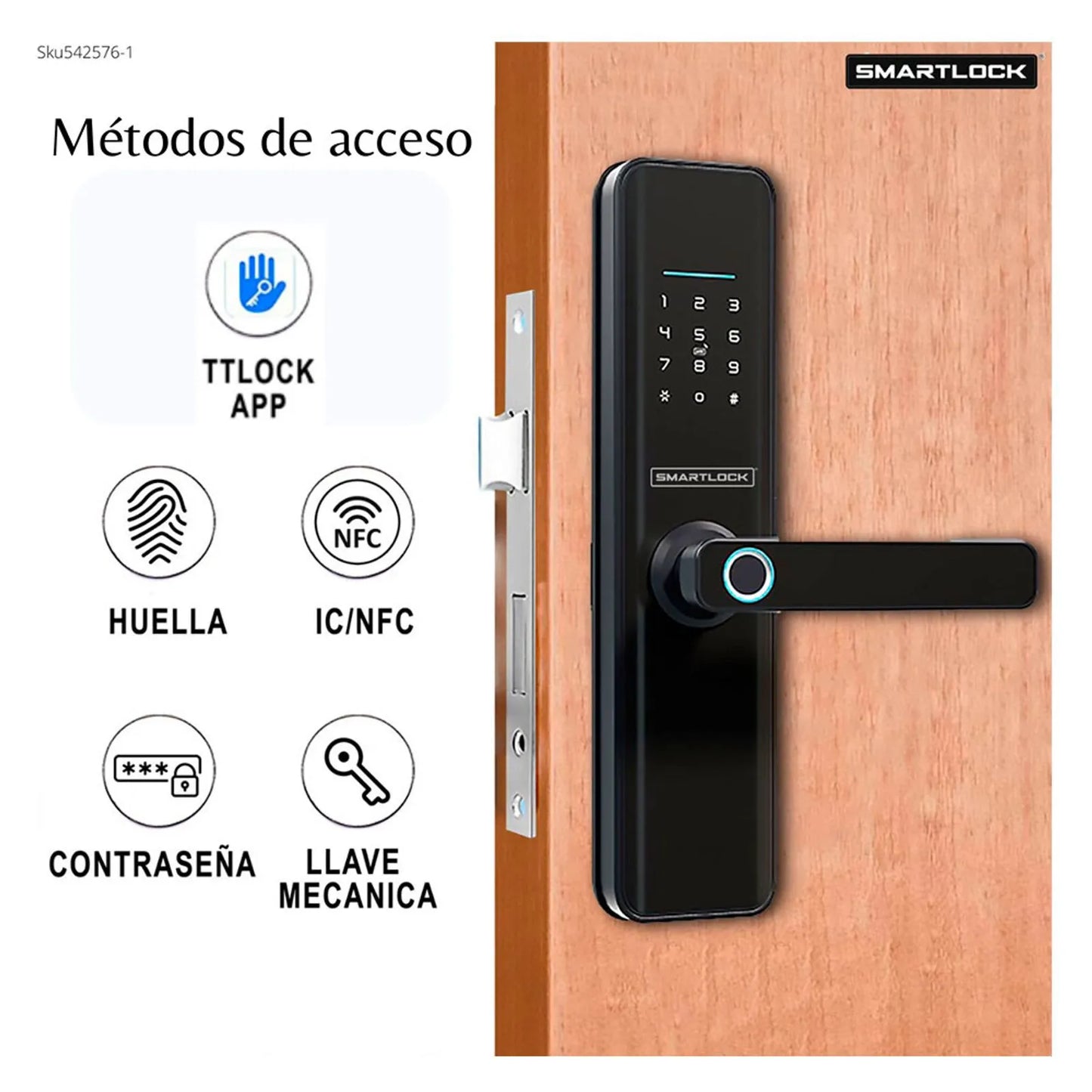 Cerradura Inteligente Premium Chapa con huella Dactilar y codigo