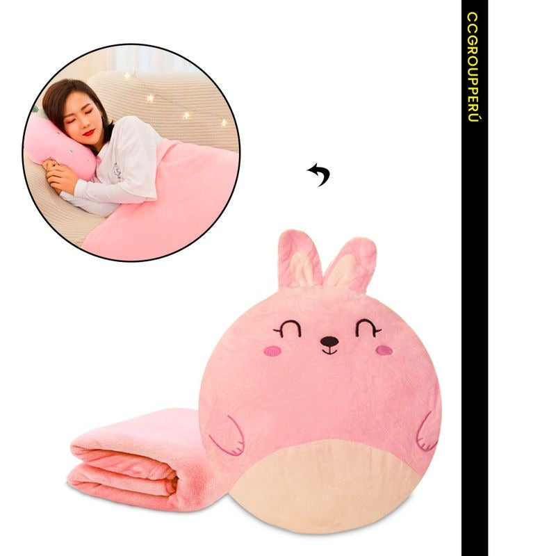 ALMOHADA COBIJA 🧣 MULTIFUNCIONAL ✨ 3 EN 1 – DESCANSO 🛋️, CALOR 🌙 Y COMODIDAD