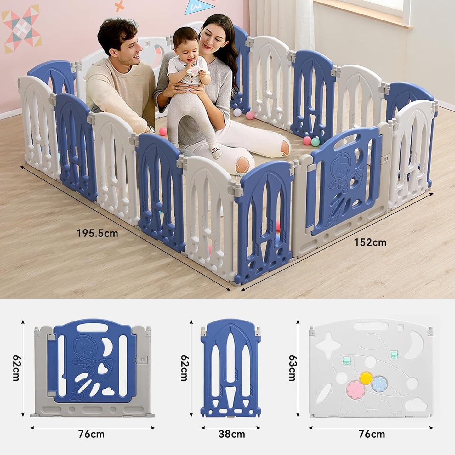 🌟 CORRAL INFANTIL PLEGABLE Y SEGURO 👶💙 – EL ESPACIO PERFECTO PARA JUGAR, CRECER Y EXPLORAR EN CASA 🏡✨