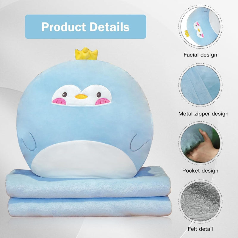 ALMOHADA COBIJA 🧣 MULTIFUNCIONAL ✨ 3 EN 1 – DESCANSO 🛋️, CALOR 🌙 Y COMODIDAD