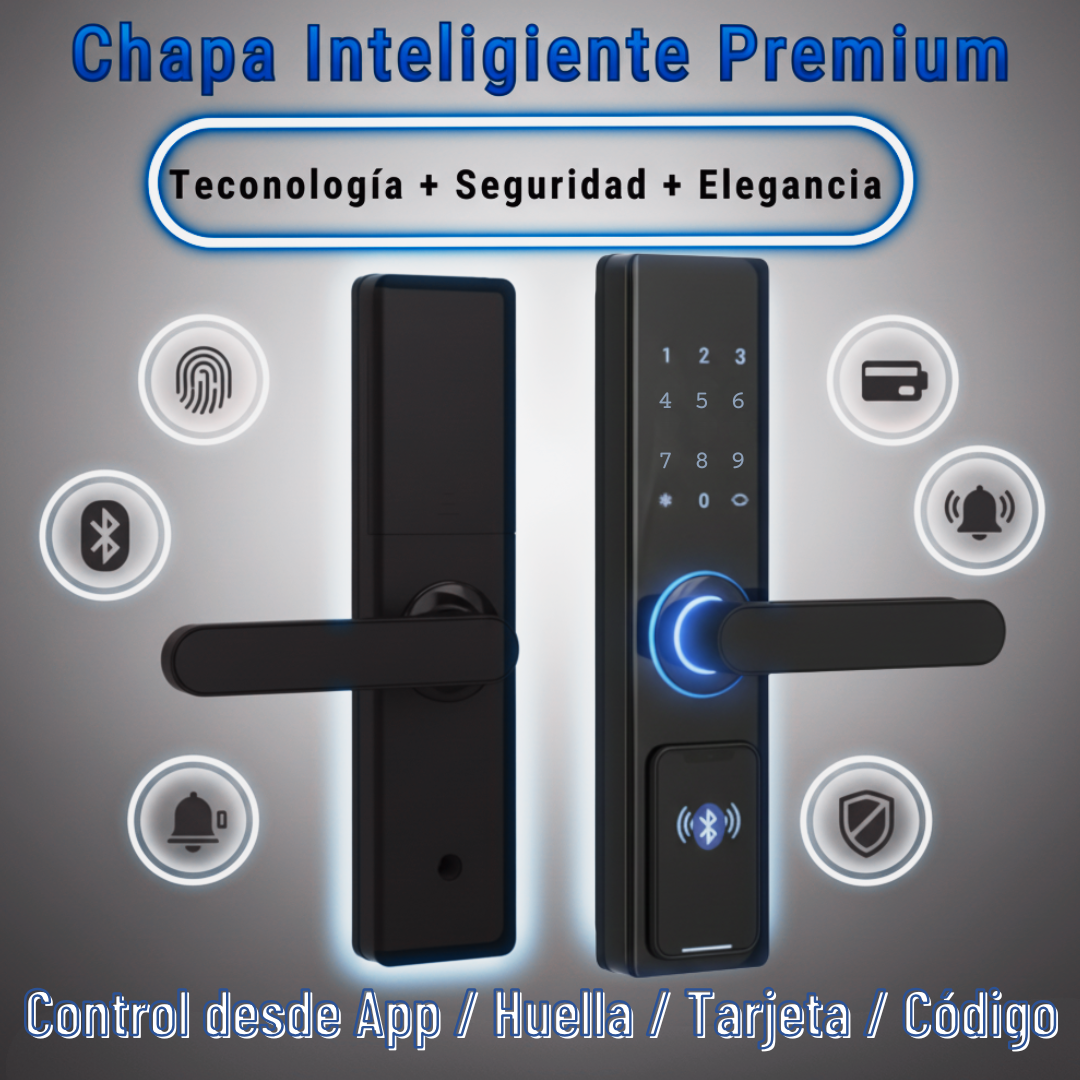 Cerradura Inteligente Premium Chapa con huella Dactilar y codigo