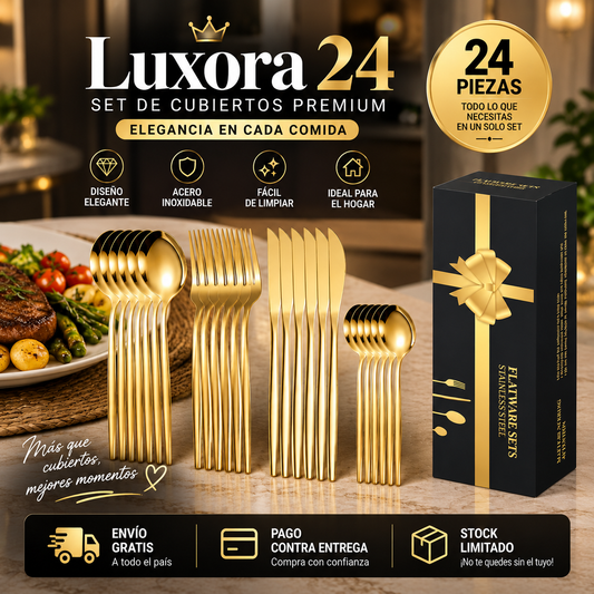 🍴LUXORA 24 | SET DE CUBIERTOS PREMIUM