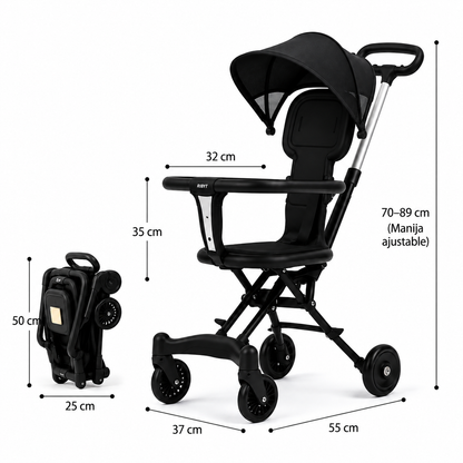 PequeRuedas | Coche 2 en 1 Plegable Paseador con Parasol- 50% de Descuento + Envío Gratis