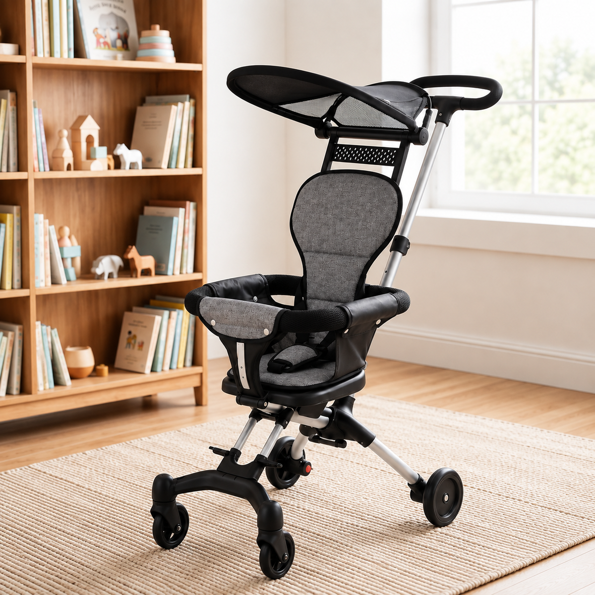 PequeRuedas | Coche 2 en 1 Plegable Paseador con Parasol- 50% de Descuento + Envío Gratis