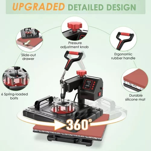 🔥 SUBLIMADORA MULTIFUNCIONAL 8 EN 1 – PRECISIÓN Y VERSATILIDAD EN CADA IMPRESIÓN 🎨✨