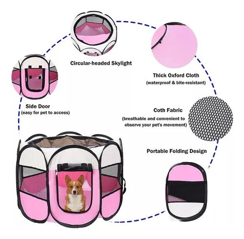 CORRAL PLEGABLE MULTIFUNCIONAL 🐾✨ FÁCIL DE ARMAR, PLEGAR Y TRANSPORTAR