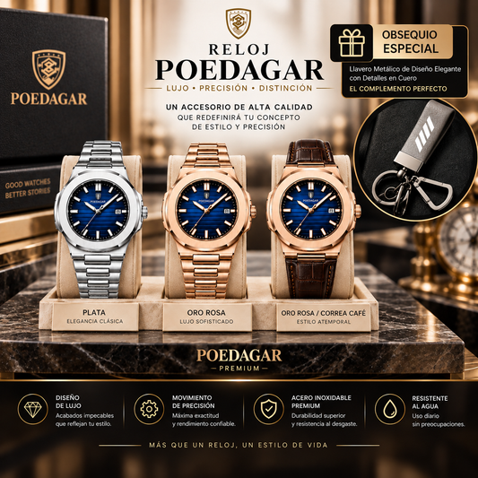 RELOJ POEDAGAR: UN ACCESORIO DE ALTA CALIDAD QUE REDEFINIRÁ TU CONCEPTO DE ESTILO Y PRECISIÓN ( INCLUYE LLAVERO DE OBSEQUIO) ⏱️✨