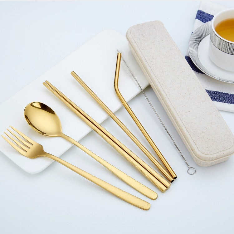 🌿 SET DE CUBIERTOS ECOLÓGICO EN ACERO INOXIDABLE 🍴✨