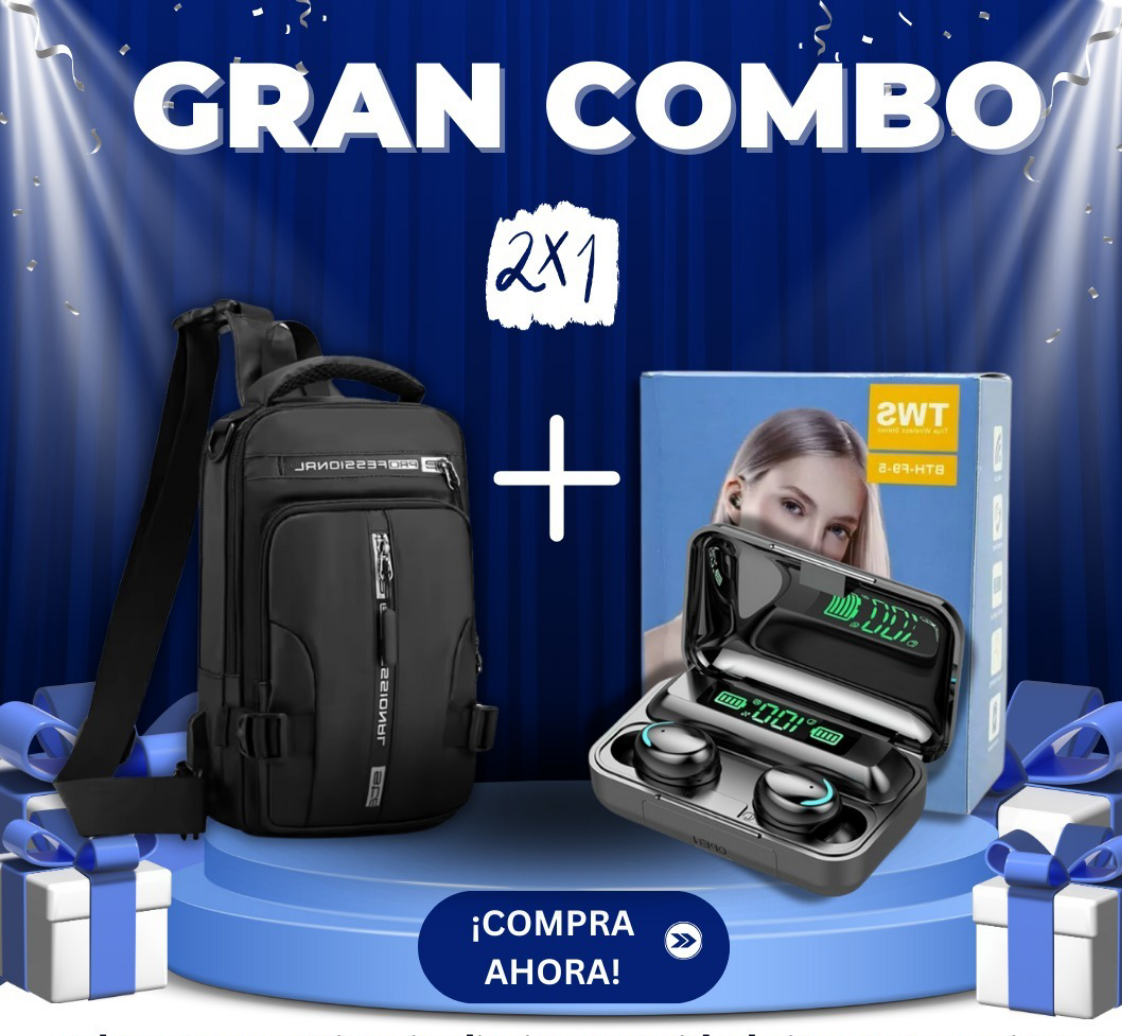 "SUPER COMBO: BOLSO PECHERA Y AUDÍFONOS F9 PARA LLEVAR TU ESTILO MÁS ALLÁ 🏅👜" - GRAVIFLY CO SAS 
