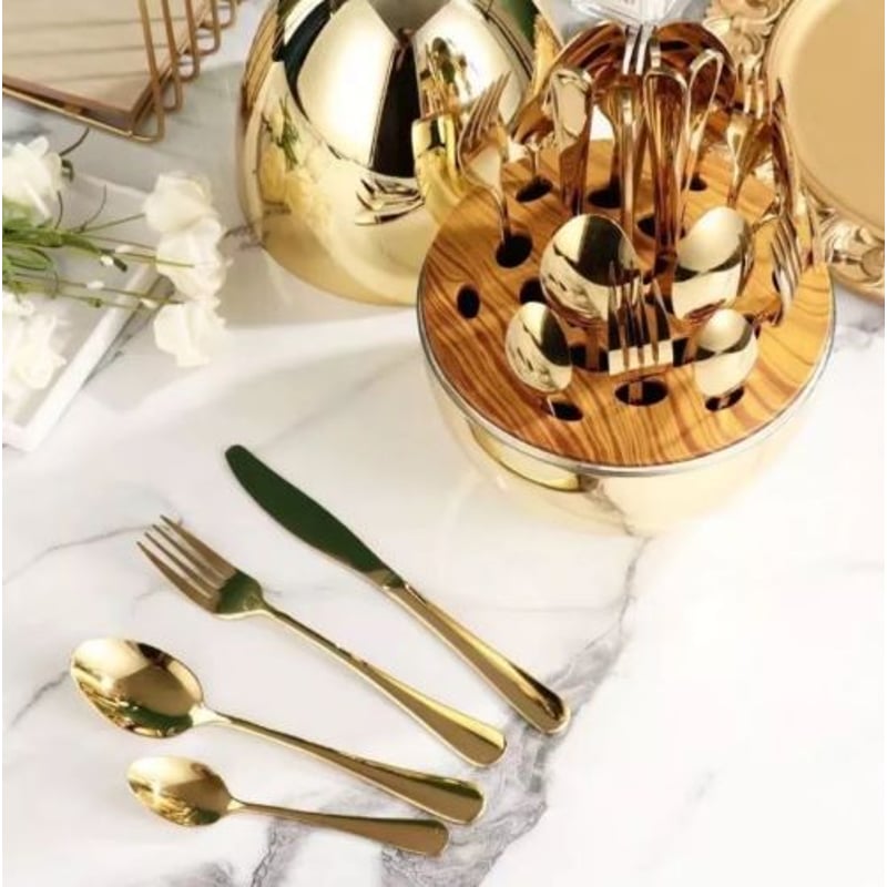 SET DE CUBIERTOS X 24 PIEZAS 💛 DISEÑO ORIGINAL EN FORMA DE HUEVO 🍳.