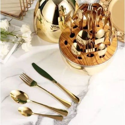 SET DE CUBIERTOS X 24 PIEZAS 💛 DISEÑO ORIGINAL EN FORMA DE HUEVO 🍳.