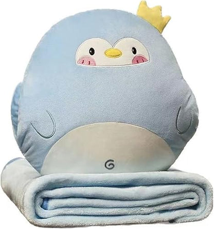 ALMOHADA COBIJA 🧣 MULTIFUNCIONAL ✨ 3 EN 1 – DESCANSO 🛋️, CALOR 🌙 Y COMODIDAD