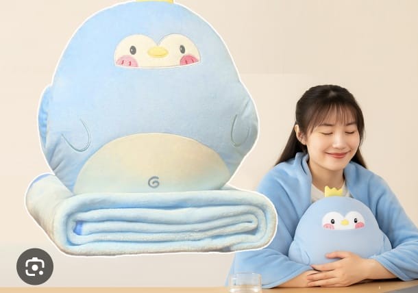 ALMOHADA COBIJA 🧣 MULTIFUNCIONAL ✨ 3 EN 1 – DESCANSO 🛋️, CALOR 🌙 Y COMODIDAD