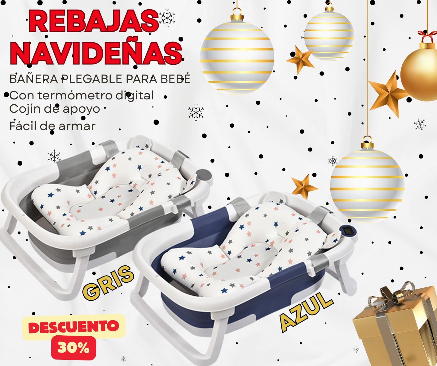 🛁 BAÑERA PLEGABLE PREMIUM – EL REGALO QUE TODA MAMÁ AGRADECERÁ ESTA NAVIDAD 💖
