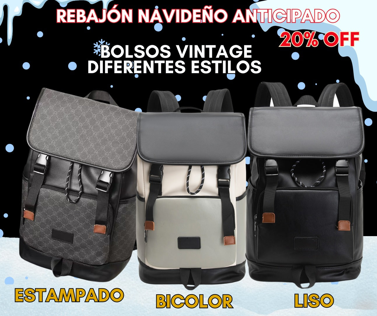 ESTA NAVIDAD, REGALA ESTILO Y COMODIDAD – BOLSO MOCHILA VINTAGE PREMIUM ✨