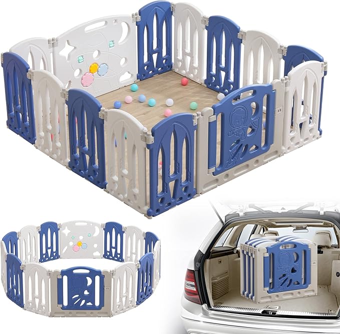 🌟 CORRAL INFANTIL PLEGABLE Y SEGURO 👶💙 – EL ESPACIO PERFECTO PARA JUGAR, CRECER Y EXPLORAR EN CASA 🏡✨