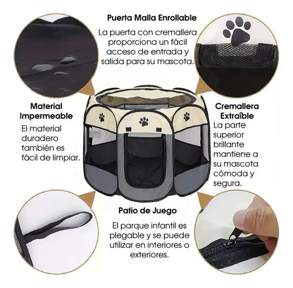 CORRAL PLEGABLE MULTIFUNCIONAL 🐾✨ FÁCIL DE ARMAR, PLEGAR Y TRANSPORTAR