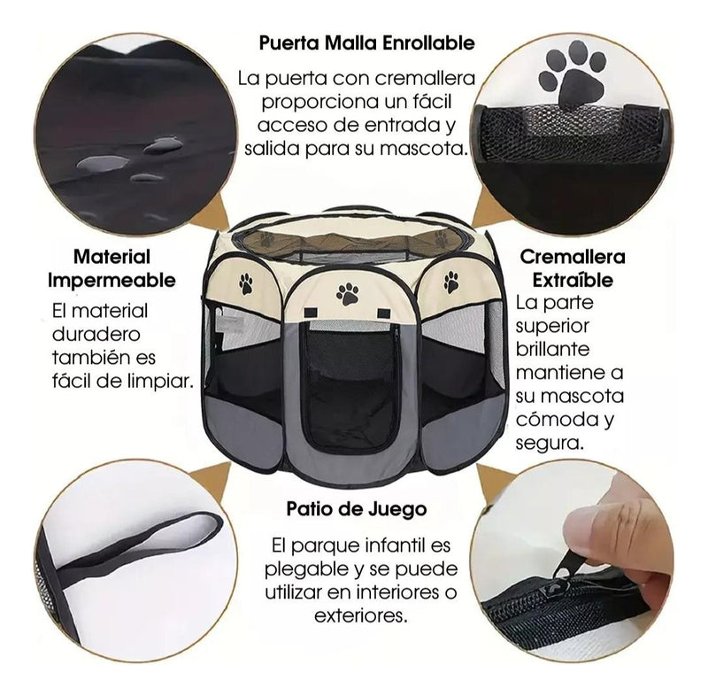 CORRAL PLEGABLE MULTIFUNCIONAL 🐾✨ FÁCIL DE ARMAR, PLEGAR Y TRANSPORTAR
