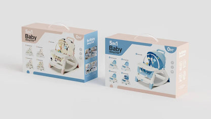 🌟 SILLA MECEDORA MULTIFUNCIONAL 5 EN 1 👶 COMODIDAD, SEGURIDAD Y DIVERSIÓN PARA TU BEBÉ 💖