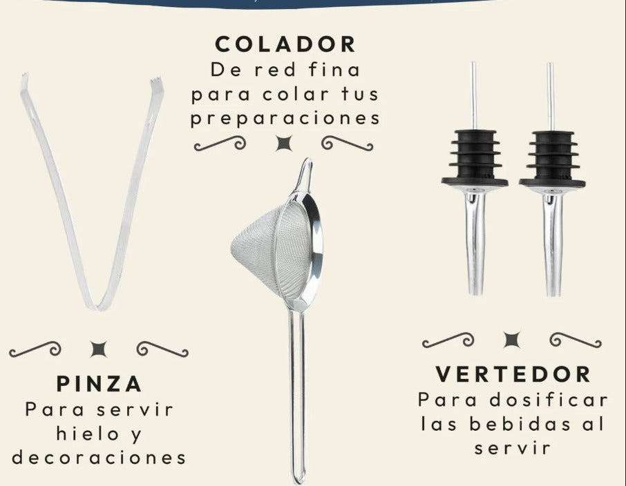 🍹 KIT DE COCTELERÍA PROFESIONAL – TODO PARA EL PERFECTO CÓCTEL 🍸