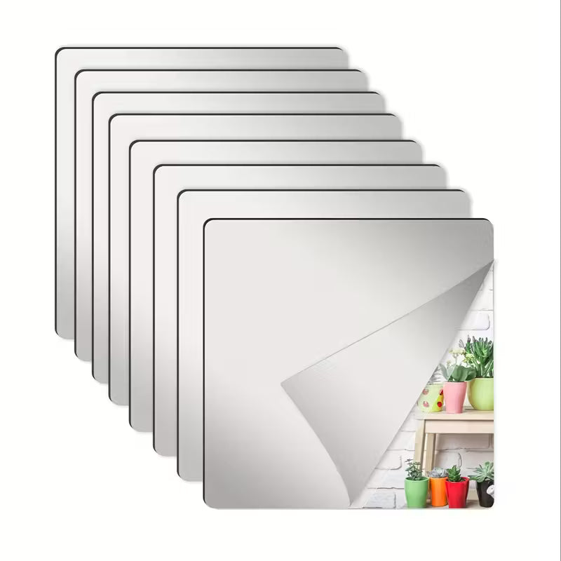 ESPEJO ADHESIVO x 10 UNIDADES DECORATIVO: TRANSFORMA TU ESPACIO CON ELEGANCIA Y MODERNIDAD 🪞✨