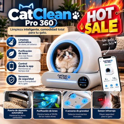 🐾  CATCLEAN PRO 360 | ARENERO INTELIGENTE AUTOLIMPIABLE PARA GATOS 🐱✨