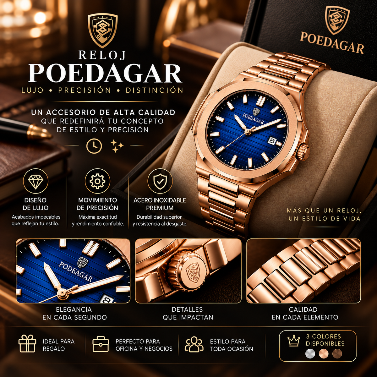 RELOJ POEDAGAR: UN ACCESORIO DE ALTA CALIDAD QUE REDEFINIRÁ TU CONCEPTO DE ESTILO Y PRECISIÓN ⏱️✨