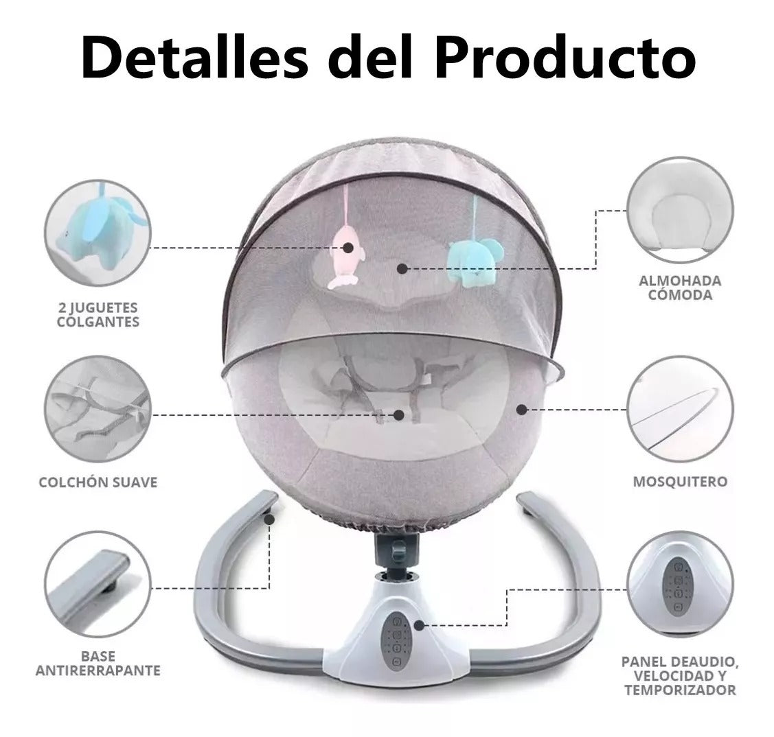 👶🎶 SILLA MECEDORA ELÉCTRICA MUSICAL: RELÁJATE Y DISFRUTA DE UNA EXPERIENCIA ÚNICA PARA TU BEBÉ 🌟 - GRAVIFLY CO SAS 