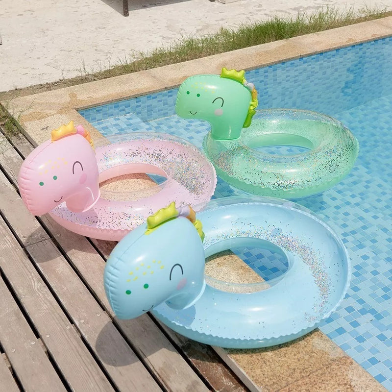 🦕  FLOTADOR INFLABLE INFANTIL DINOSAURIO: LA DIVERSIÓN ESTÁ GARANTIZADA CON ESTE AMIGUITO ACUÁTICO! 🎶💙.