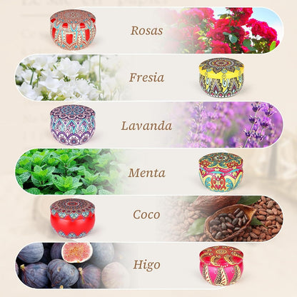 🌸💫 SET DE 6 VELAS AROMÁTICAS – AMBIENTE RELAJANTE Y ARMONIOSO, CADA VELA UNA MAGIA DIFERENTE! 🕯️🌟 - GRAVIFLY CO SAS 