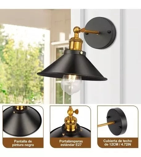 💡 LÁMPARA DE PARED VINTAGE ✨ COMBINA ELEGANCIA Y FUNCIONALIDAD PARA UNA DECORACIÓN PERFECTA 🏠 - GRAVIFLY CO SAS 