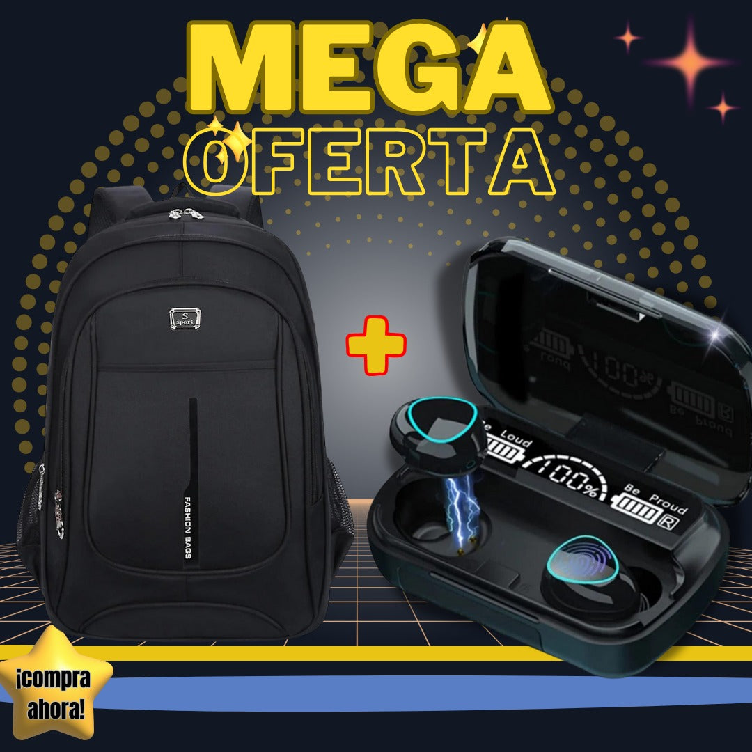 "COMBO BOLSO FASHION Y AUDÍFONOS M10: SIENTE EL RITMO Y LUCE ESPECTACULAR 👜🎶✨" - GRAVIFLY CO SAS 