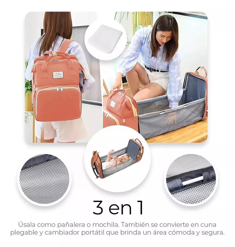 🚼🍼PAÑALERA BEBÉ TIPO CUNA PORTÁTIL 3 EN 1: COMODIDAD, SEGURIDAD Y VERSATILIDAD PARA TU BEBÉ EN CUALQUIER LUGAR 🍼🛏️ - GRAVIFLY CO SAS 