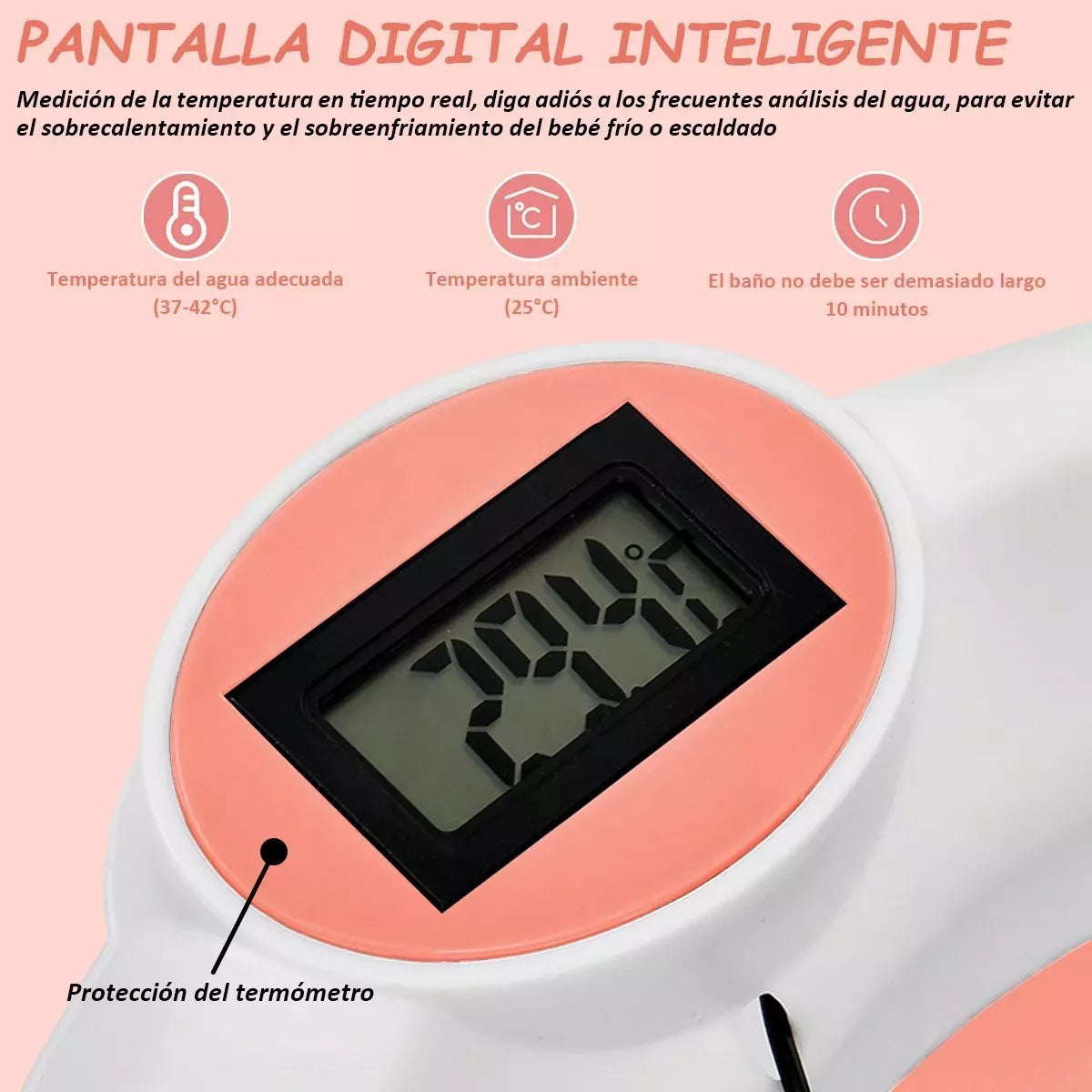 🛁👶 BAÑERA PLEGABLE CON TERMOMETRO: COMODIDAD Y SEGURIDAD EN CADA BAÑO ✨💦.