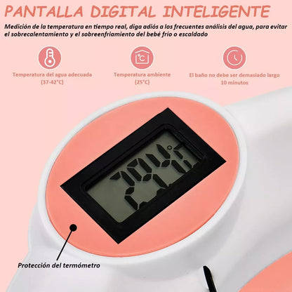 🛁👶 BAÑERA PLEGABLE CON TERMOMETRO: COMODIDAD Y SEGURIDAD EN CADA BAÑO ✨💦.