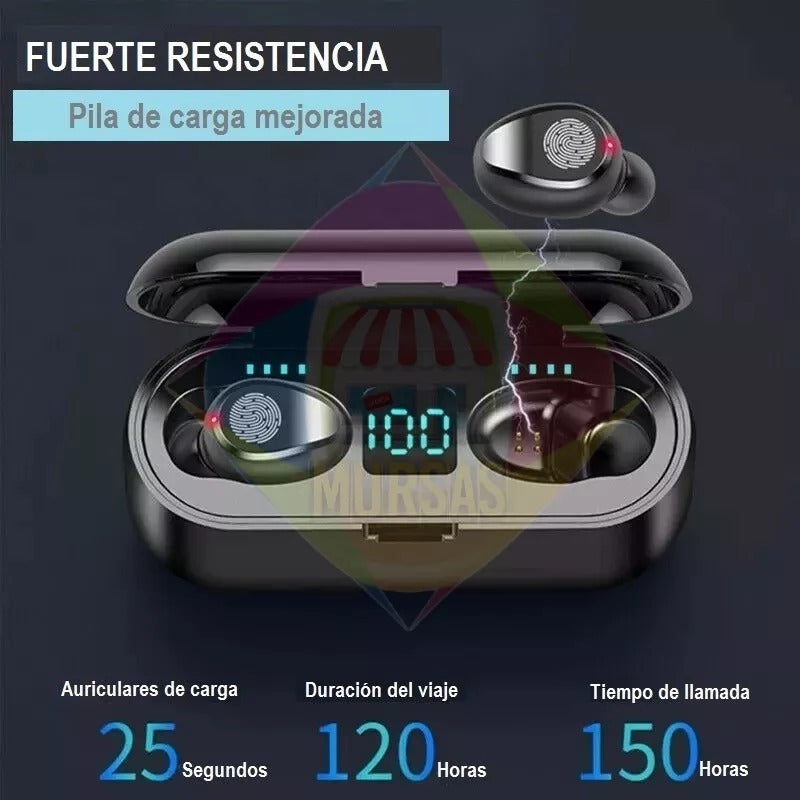 AUDÍFONOS INALÁMBRICOS F9 TOUCH: SONIDO EXCEPCIONAL Y CONTROL TÁCTIL PARA UNA EXPERIENCIA ÚNICA 🎧💥 - GRAVIFLY CO SAS 