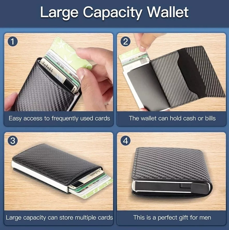 ✨ BILLETERA INTELIGENTE ANTI RFID🔐 DISEÑO MODERNO, SEGURO Y AUTOMÁTICO PARA MAYOR COMODIDAD!  💳.