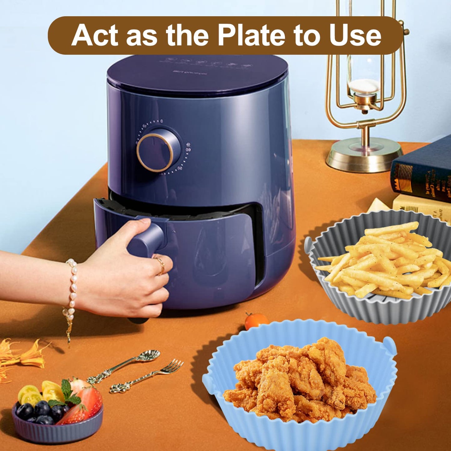 🍳 MOLDE EN SILICONA PARA FREIDORA DE AIRE 🥇 EL COMPLEMENTO PERFECTO PARA COCINAR SIN PREOCUPACIONES Y CUIDAR TU FREIDORA ⚡ - GRAVIFLY CO SAS 