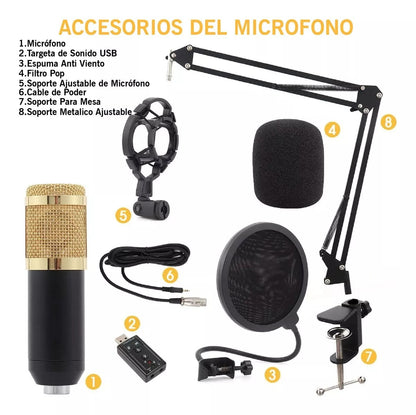 🎶MICRÓFONO CONDENSADOR PROFESIONAL BM-800: UNA EXPERIENCIA DE SONIDO CLARO Y NÍTIDO PARA GRABACIONES DE ALTA CALIDAD 🎤🔊 - GRAVIFLY CO SAS 
