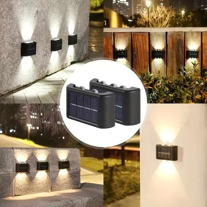 🔋🌅LÁMPARA DE PARED SOLAR LED: DALE UN TOQUE MODERNO Y SOSTENIBLE A TU EXTERIOR CON LUZ SOLAR 🌞💡.