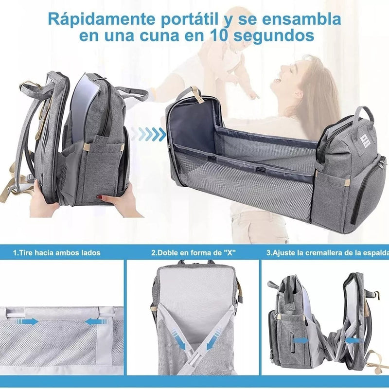 🚼🍼PAÑALERA BEBÉ TIPO CUNA PORTÁTIL 3 EN 1: COMODIDAD, SEGURIDAD Y VERSATILIDAD PARA TU BEBÉ EN CUALQUIER LUGAR 🍼🛏️ - GRAVIFLY CO SAS 