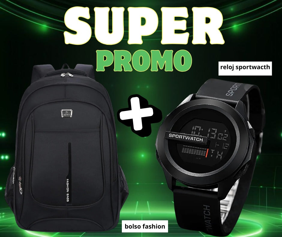 "COMBO EXCLUSIVO:  RELOJ SPORTWATCH Y BOLSO FASHION  UN ESTILO ÚNICO🎒⌚" - GRAVIFLY CO SAS 