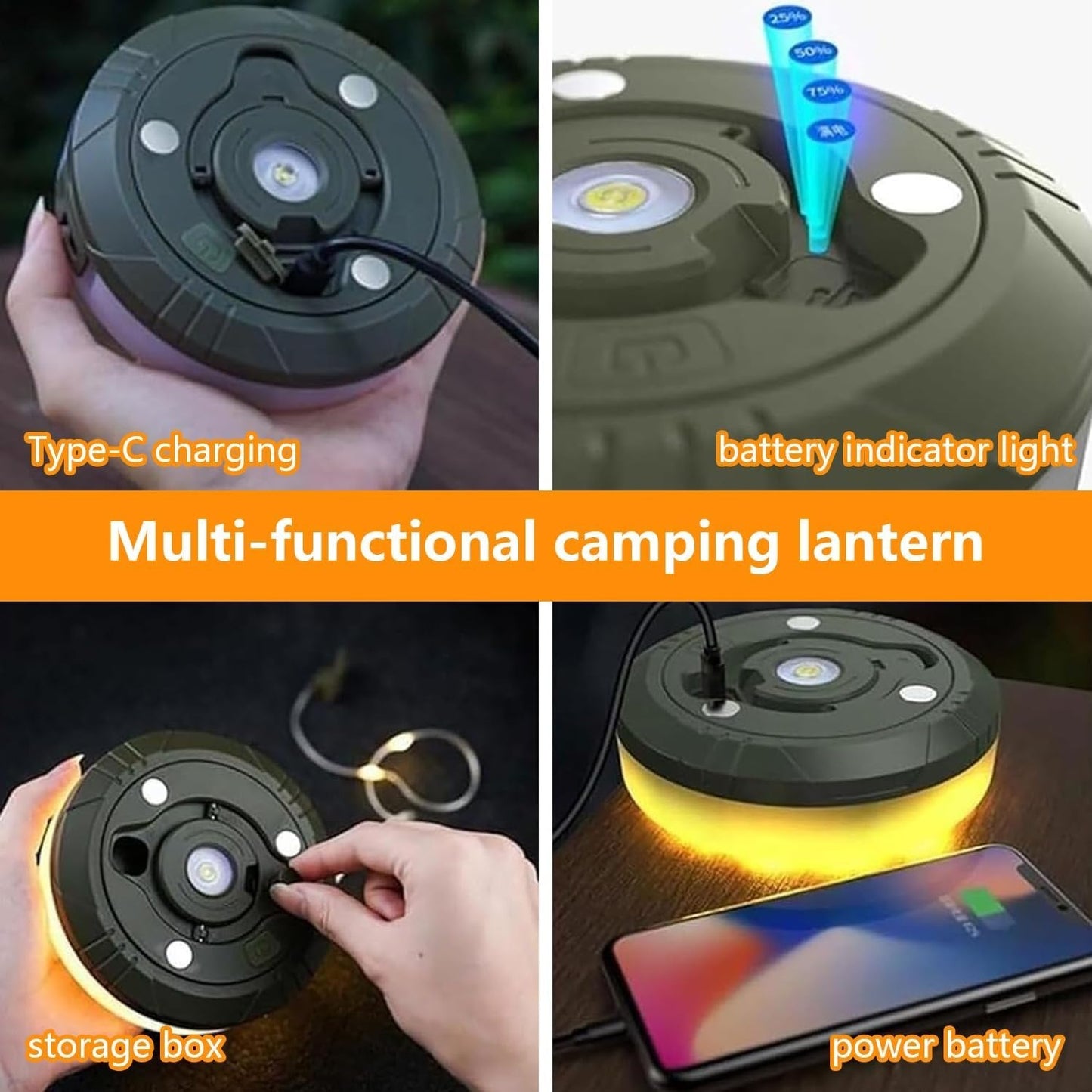 ✨🌲 LÁMPARA DE CAMPING MULTIFUNCIONAL – LA LUZ IDEAL PARA CADA AVENTURA. ¡HAZ QUE TU CAMPAMENTO BRILLE EN LA NATURALEZA! 🔥💡 - GRAVIFLY CO SAS 
